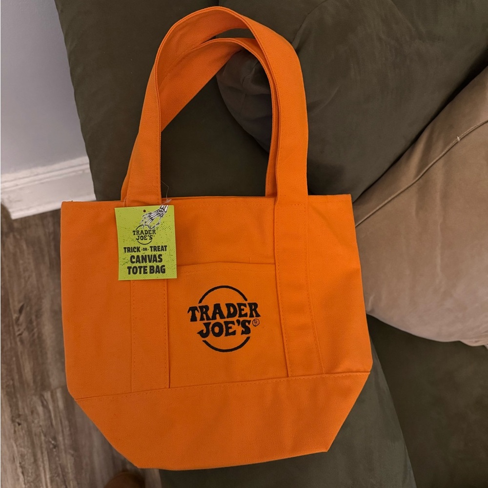 Trader Joe's Orange Canvas Tote Bag